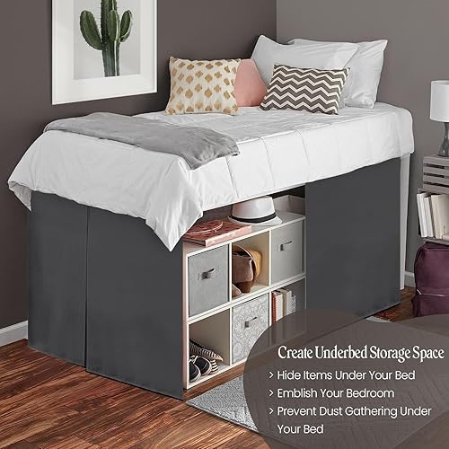 Miniatura 3 de Falda de cama  Falda de cama individual  Esenciales para dormitorio universitario para estudiantes universitarios niñas niños accesorios de ropa de