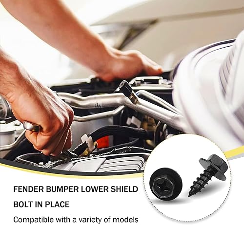 Miniatura 6 de 10 pernos de fijación autorroscantes para automóvil, tornillos de fijación de cuerpo inferior para parachoques de guardabarros, piezas de repuesto