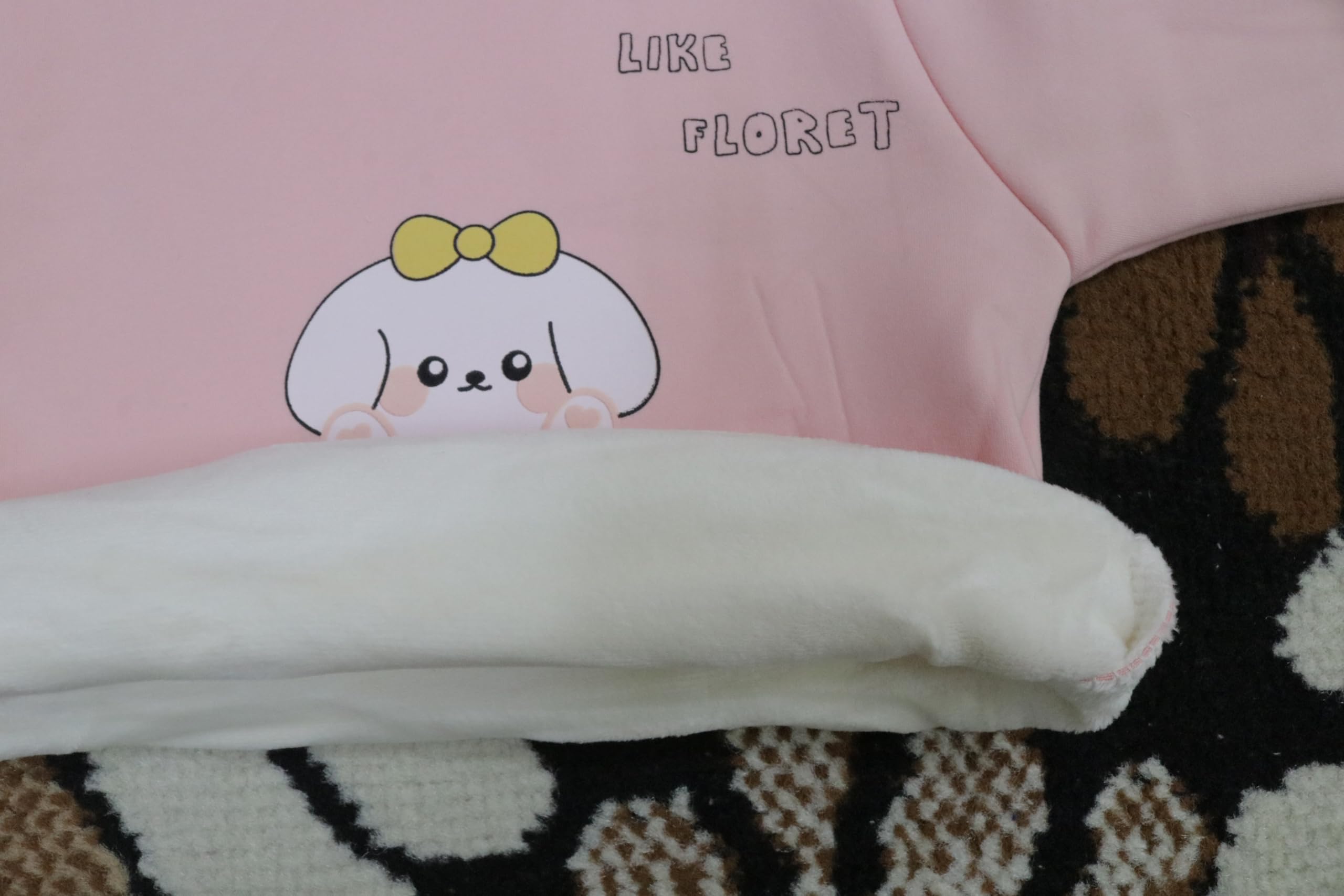 Hold Present Infant Winter Wear Fleece Printed Sweatshirt with Pajama Jogger (Pink, 1-3 Months) 1
