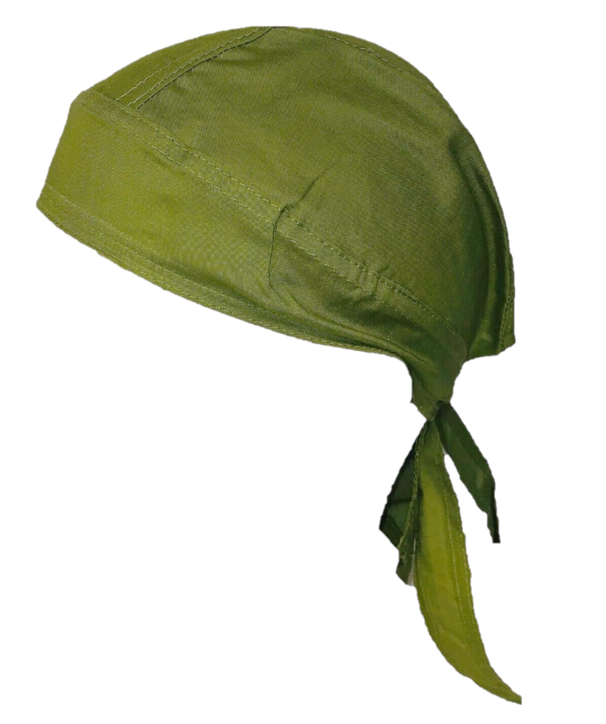 Wicking Skullcap, Patka, Durag Adjustable Strap caps Army Green Head wear for Men and Women