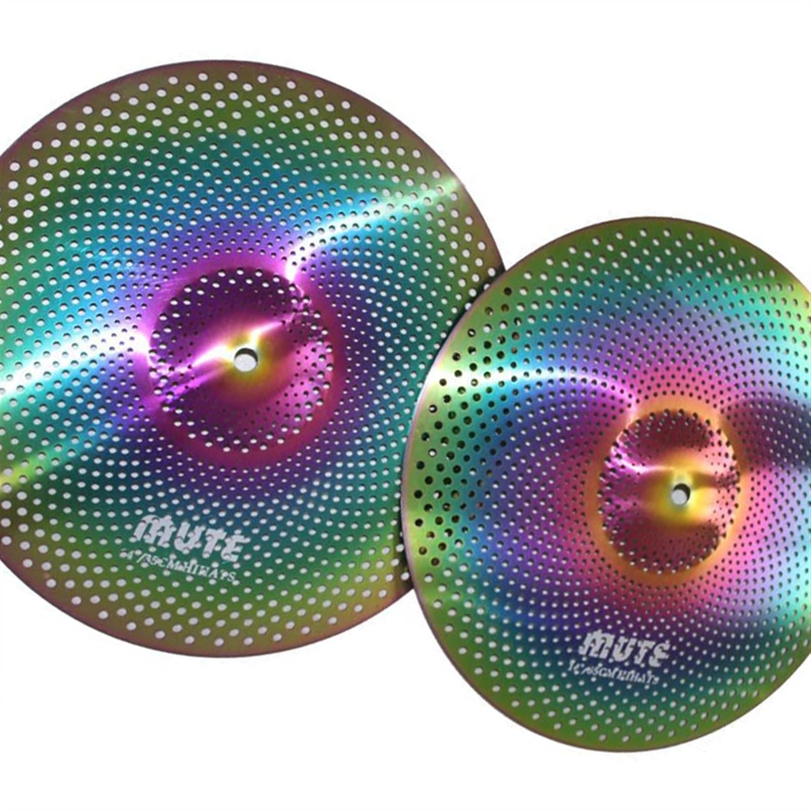 Piatto Muto Colorato Piatto A Basso Volume 2 Pezzi di Batteristi Hi-Hat da 14 Pollici Praticano Il Piatto Piatti per Principianti