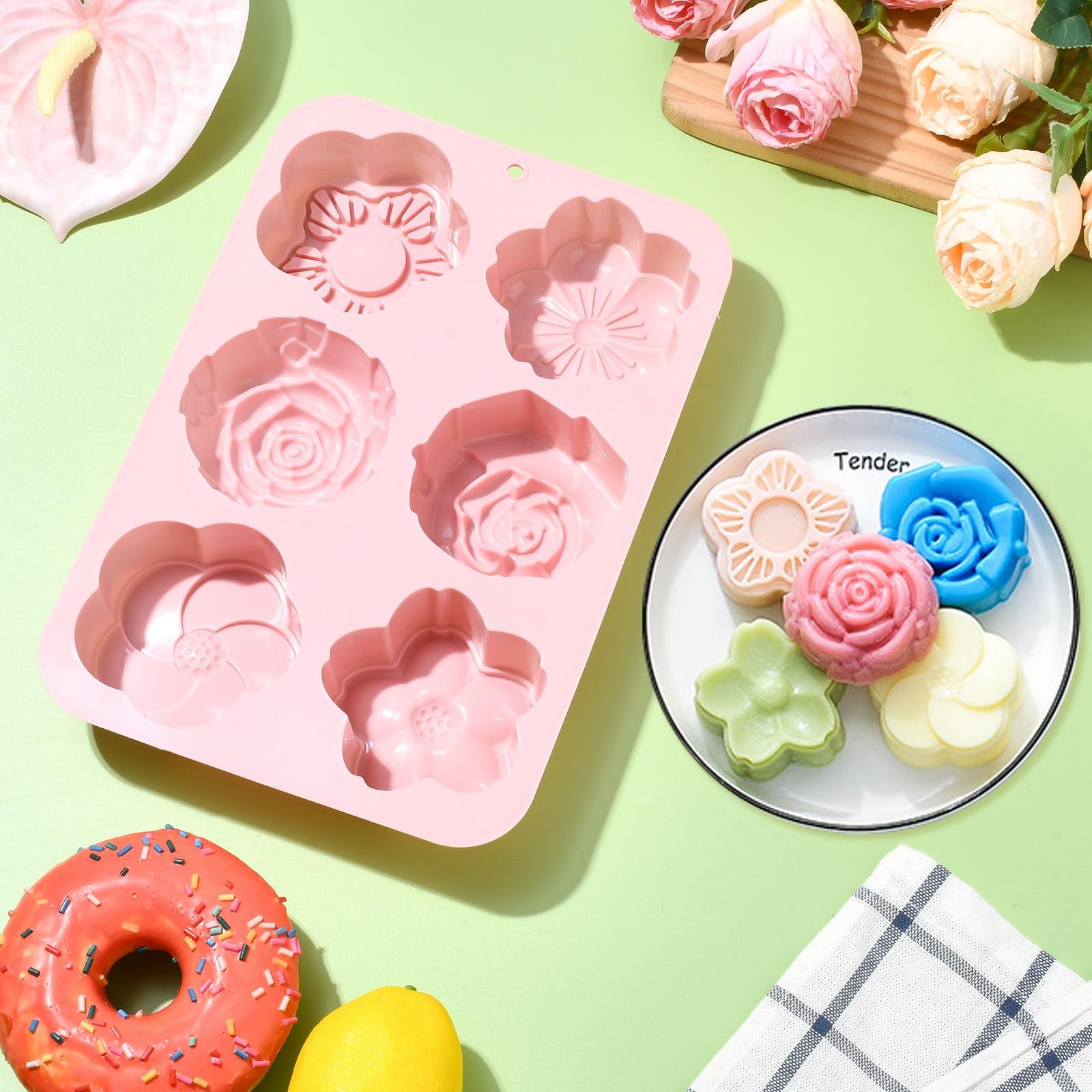 Stampo Silicone Coniglietti Pasquali E Tulipani - Per Cioccolato, Pasta Di Zucchero E Decorazioni Torte - Foto 5