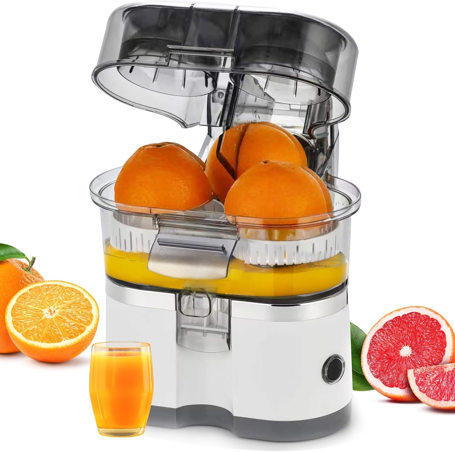 Electric Juicer Machine, 100W Citrus Juice Maker, 500ml Capacity, 18000 RPM Powerful Motor, Easy to Clean, Dishwasher-Safe Parts, Fresh Hand Pressed Orange Juice