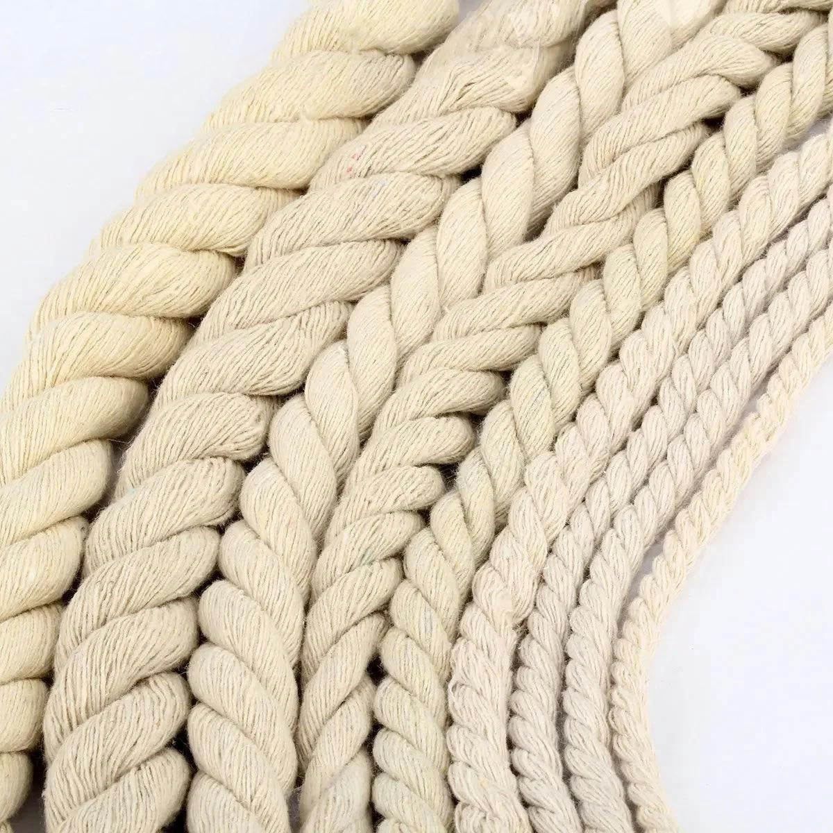 5M 5/6/7/8/10/12/15/18/20 mm Cordón de algodón Trenzado para Bolsa Decorativo Alta tenacidad 3 acciones Cuerdas Accesorios Textiles de Costura DIY-18 mm-5 Metros
