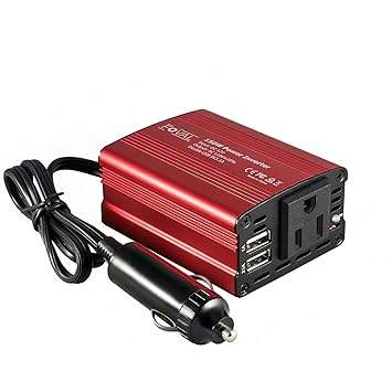 Foval 150W Car Power Inverter DC 12V to 110V AC Converter with 3.1A Dual USB Charger