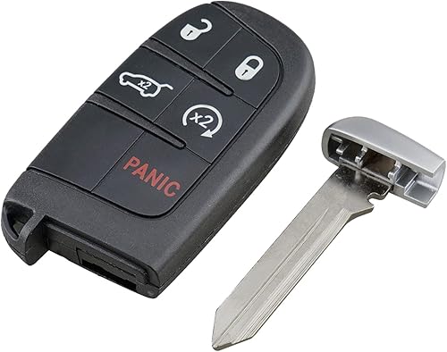 Miniatura 9 de Funda de repuesto para llave inteligente de 5 botones para Jeep Grand Cherokee Dodge Challenger Charger Dart Durango Journey Chrysler 300 sin llave