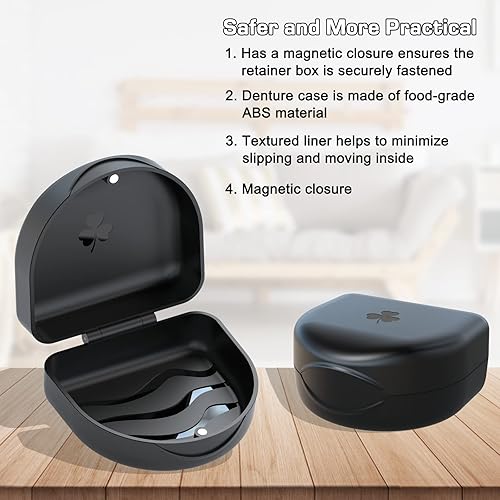 Miniatura 5 de ARGOMAX Aligner Case, Retainer Case, Braces Box, 1 Pieza Caja de Ortodoncia, NEGRO.