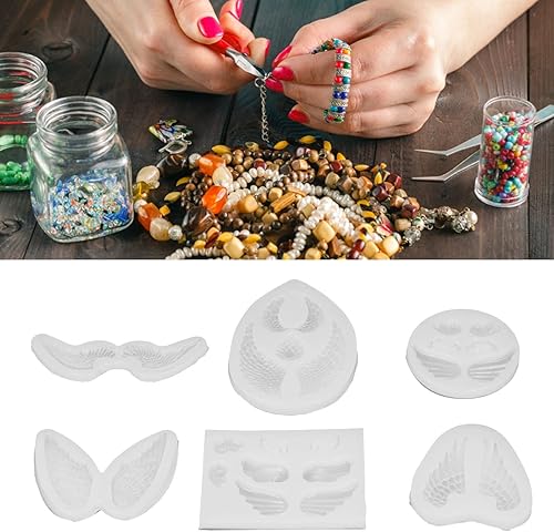 Miniatura 5 de Pssopp 6 piezas de silicona de ala de ángel, caramelo de silicona de ángulo para decoración de pasteles, bandeja de chocolate, dulce de azúcar