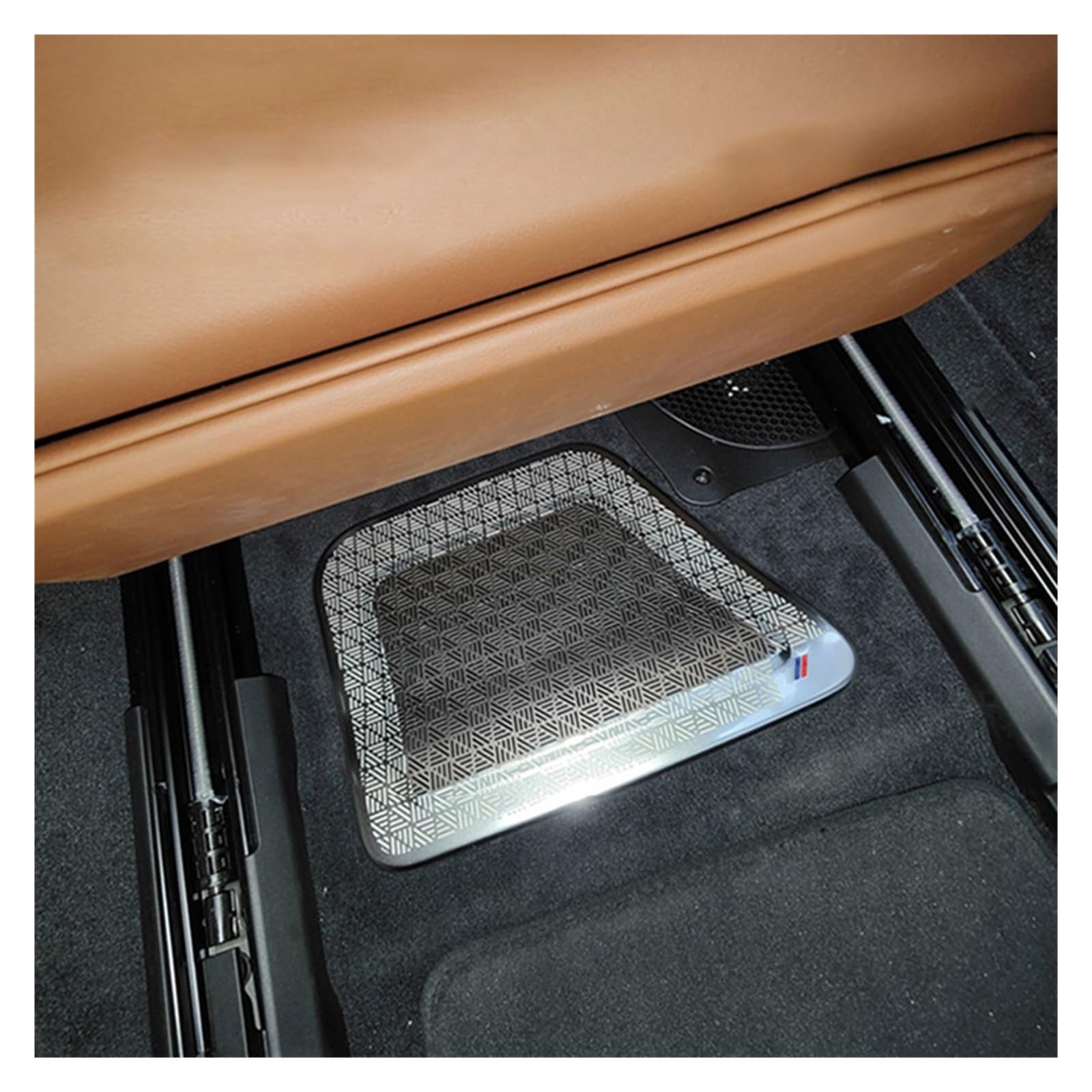 Autositz-Klimaanlagen-Steckdosenschutz-Staubschutzaufkleber, Innendekoration, Styling-Zubehör, kompatibel mit BMW 7er I7 G70, kratzfeste Luxus-Aufkleber(M silver-2 pcs)