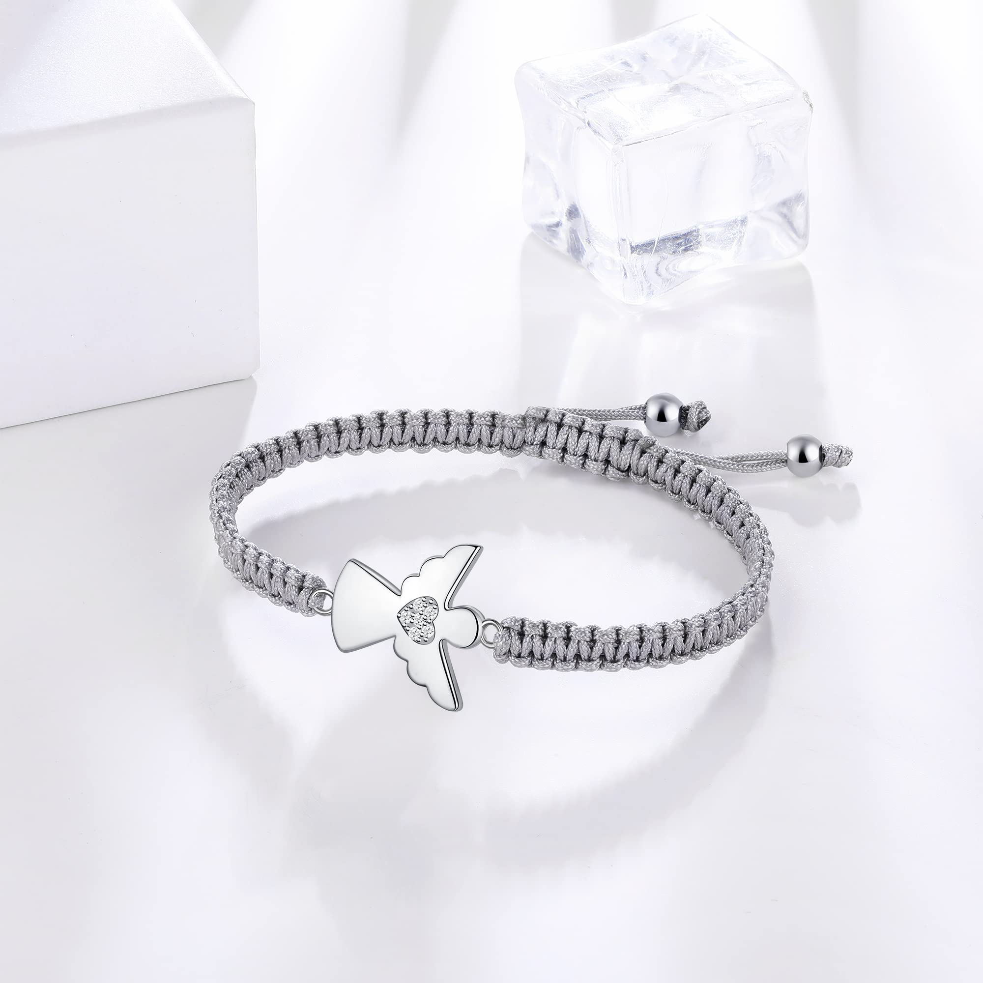 Jrêveinfini Schutzengel Armband Damen Mädchen Silber 925, Konfirmation Schutzengel Kommunion Mädchen Taufe Personalisiert, Weihnachten Geschenke für Frauen Mädchen mit Geschenkbox