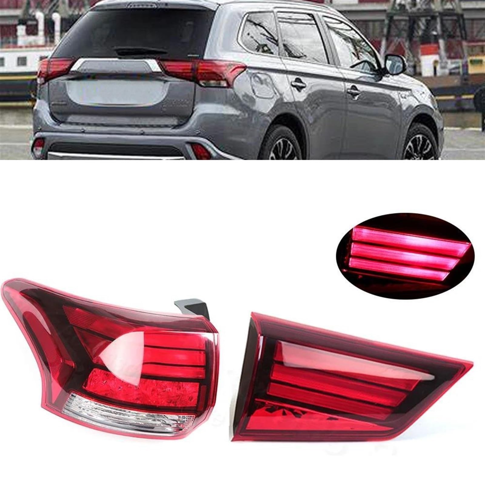 Genérico Piloto Trasero Luz Trasera LED Coche Lámpara Señal Giro Exterior O Interior Para Mitsubishi Para Outlander Para PHEV 2016-2021 8331A185 Traseras Indicador