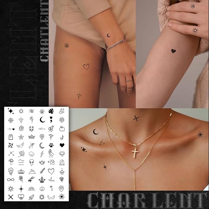 tattoo piercing ideas 594 Pcs Tiny Small Temporary Tattoos for Women Men Finger Hands, Mini Fake Tattoos for Adult Finger Neck Body