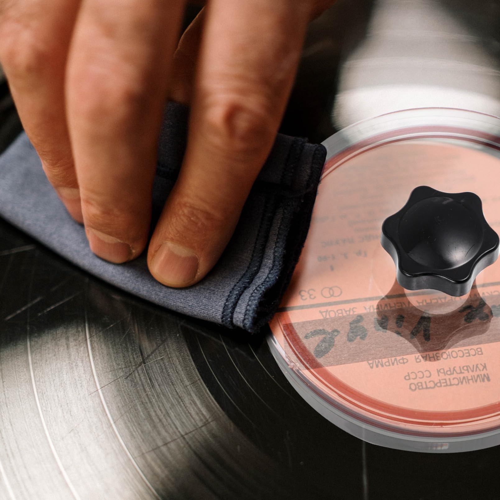 NUOBESTY Portaetichetta per Vinile in Acrilico con Silicone Protettivo Protettore per Etichette di Dischi in Vinile Antigoccia