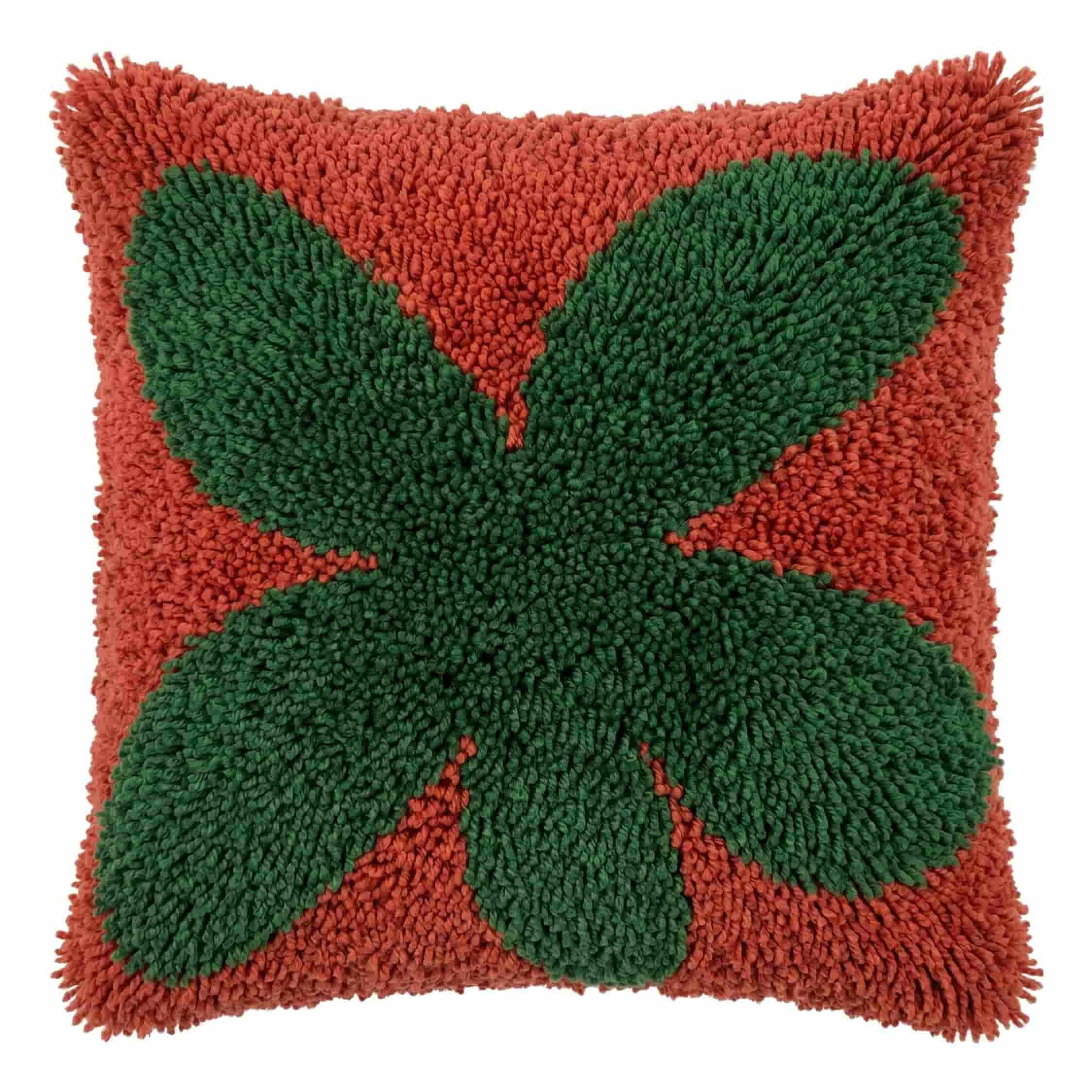 Axiangzik C Latch Hook Ushion Kit,Leaf Plant Diy Throw Pillow Over 43X43cm