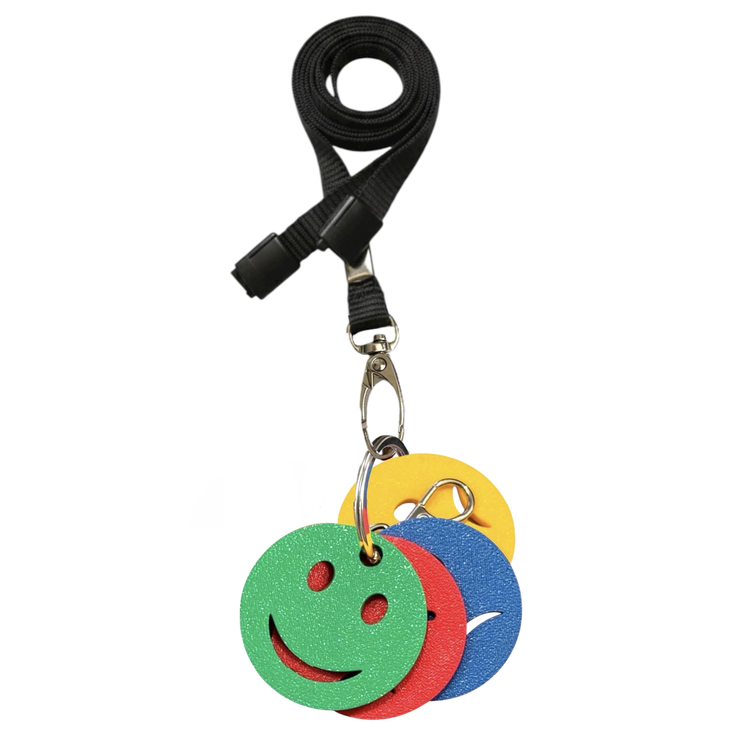 The Original Designed Emotions Regulation Keychain + Lanyard – 4 Colour Coded Mood Zone Discs Teaching Aid | Emotional Regulation Communication & Management Tool for Kids & Adults (Single)