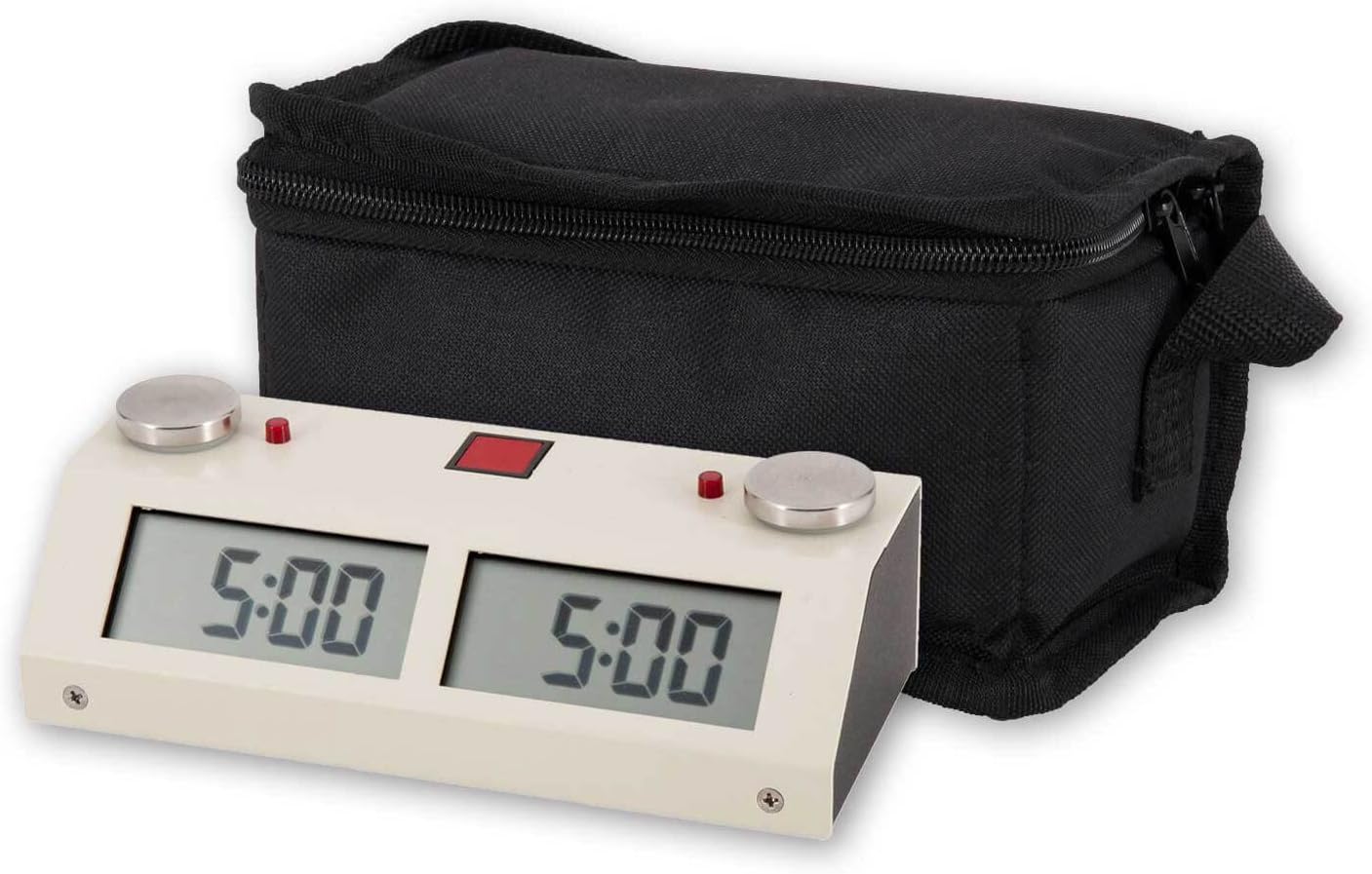 Chronos GX Digital Game Chess Clock - Touch - White with Carrying Bag