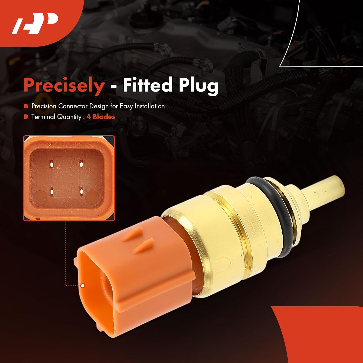 A-Premium Engine Coolant Temperature Sensor [4 Pins] Compatible with Hyundai & Kia Models - Sonata, Santa Fe, Tucson, Genesis, Veloster N, Azera, Optima, Sorento, Forte, Sportage, Sedona, Cadenza