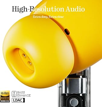 Nothing Ear (a) wireless ear buds with Active Noise Cancelling, Bass Enhance Algorithm and up to 42.5 hours of listening time - Yellow