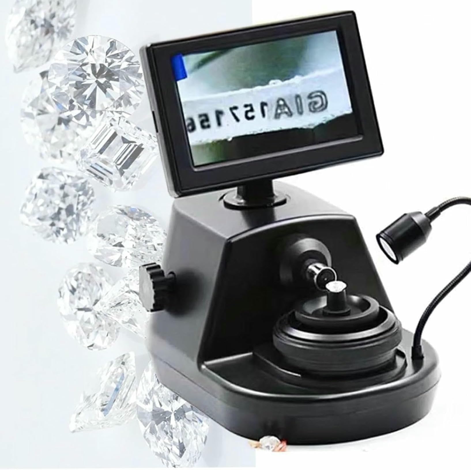 Loupe d'inscription en diamant 30x à lumière LED et écran LCD pour examen de vitrail