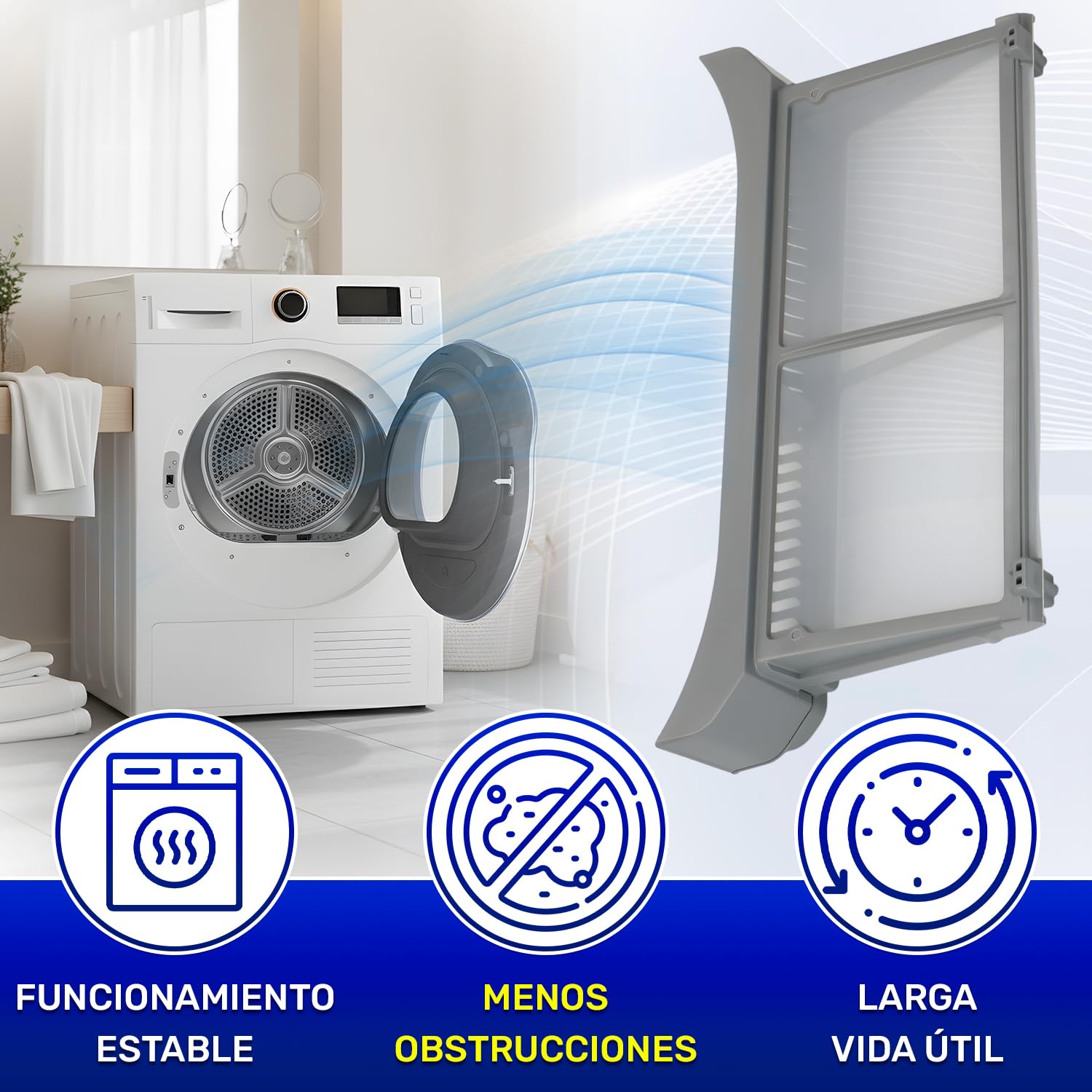 Filtro de Pelusas Secadora de Ropa DC61-03902A DC61-03634A para Samsung | Garantía de 10 Años - MONTERAL