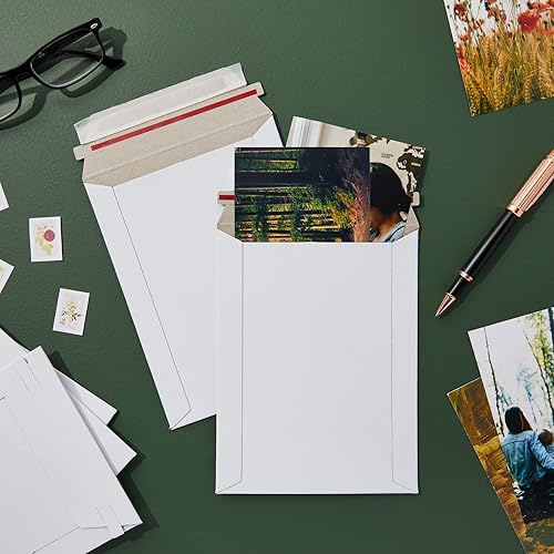 Miniatura 3 de Stockroom Plus Sobres de correo – 6 x 8 pulgadas, blancos, 100 unidades, planos, sobres de cartón resistente y sobres para fotos, documentos y