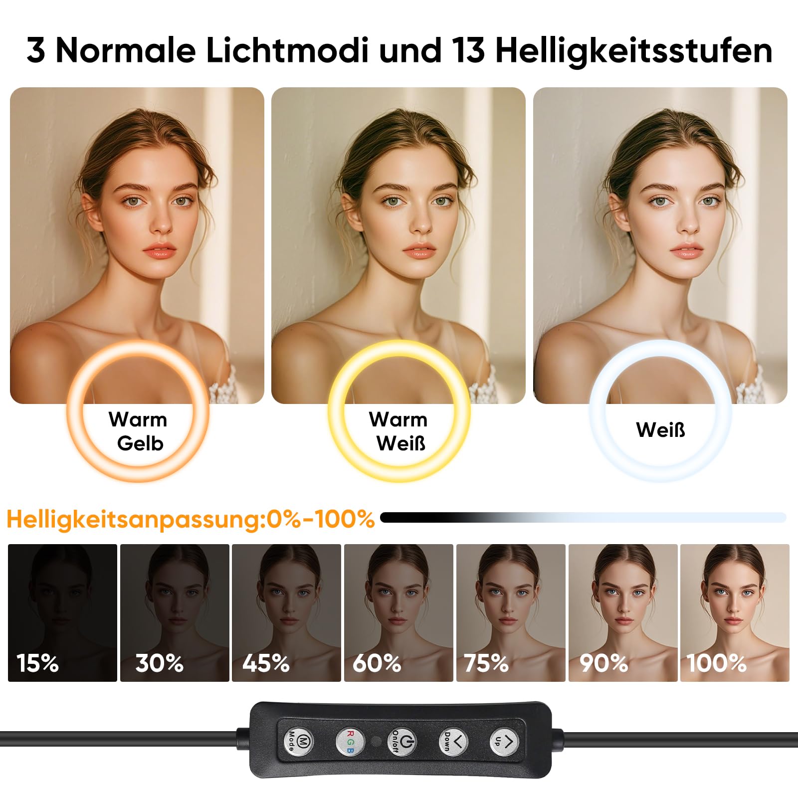 KOSCHEAL 12 Zoll Ringlicht mit Stativ,Tisch LED Ring Light Kamera Handystativhalter mit ringlicht, 2800-6500K,40 RGB-Modi für Selfie,Tik Tok Vlog,YouTube, Makeup, Facebook Video