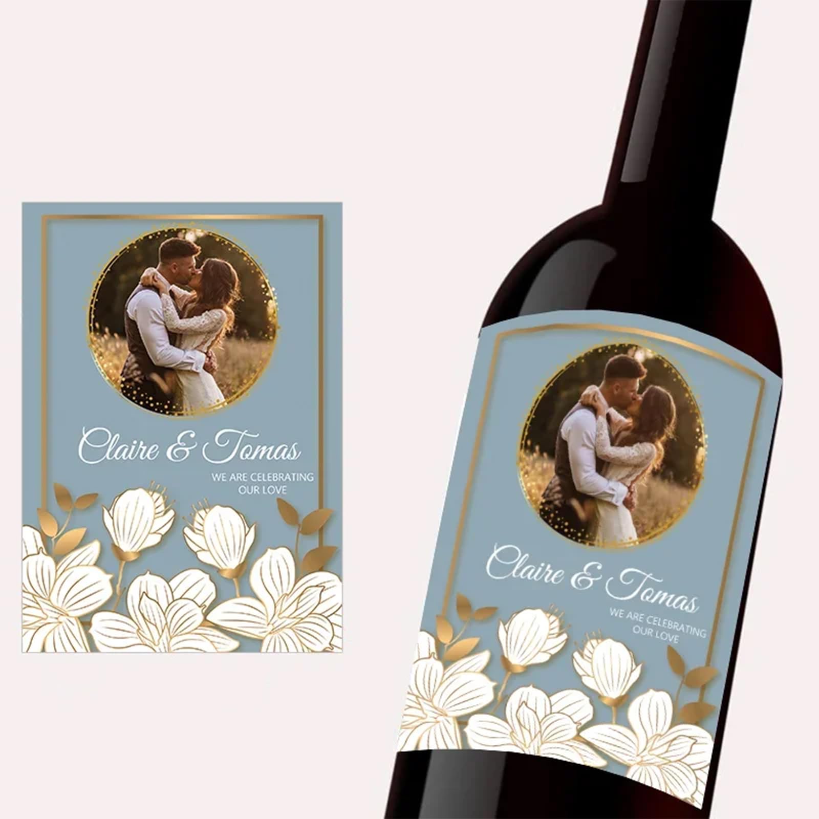 20Pcs Custom Wine Labels for Bottles Wedding,Personalized Wine Stickers,Custom Wine Labels for Bottles,Champagne Labels Personalized (6,9x12.7cm)