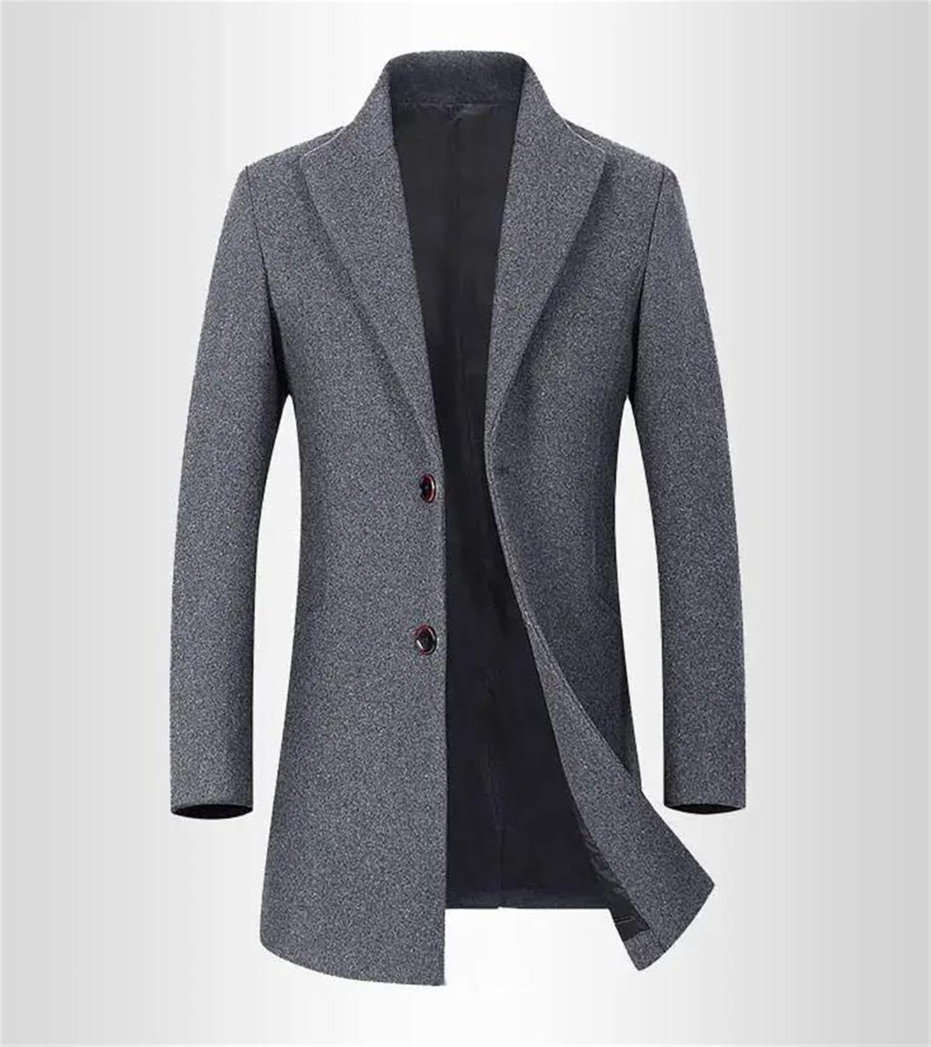 Men's Fall Winter Add Cotton Thickened Woolen Overcoat Woolen Jackets Single Breasted Wool Blend Pea Coat