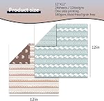 Colabrili Boho Pattern Scrapbook Paper, 12x12 Inch, 24 Sheets, Multi-colored, Square, Recycled Matte