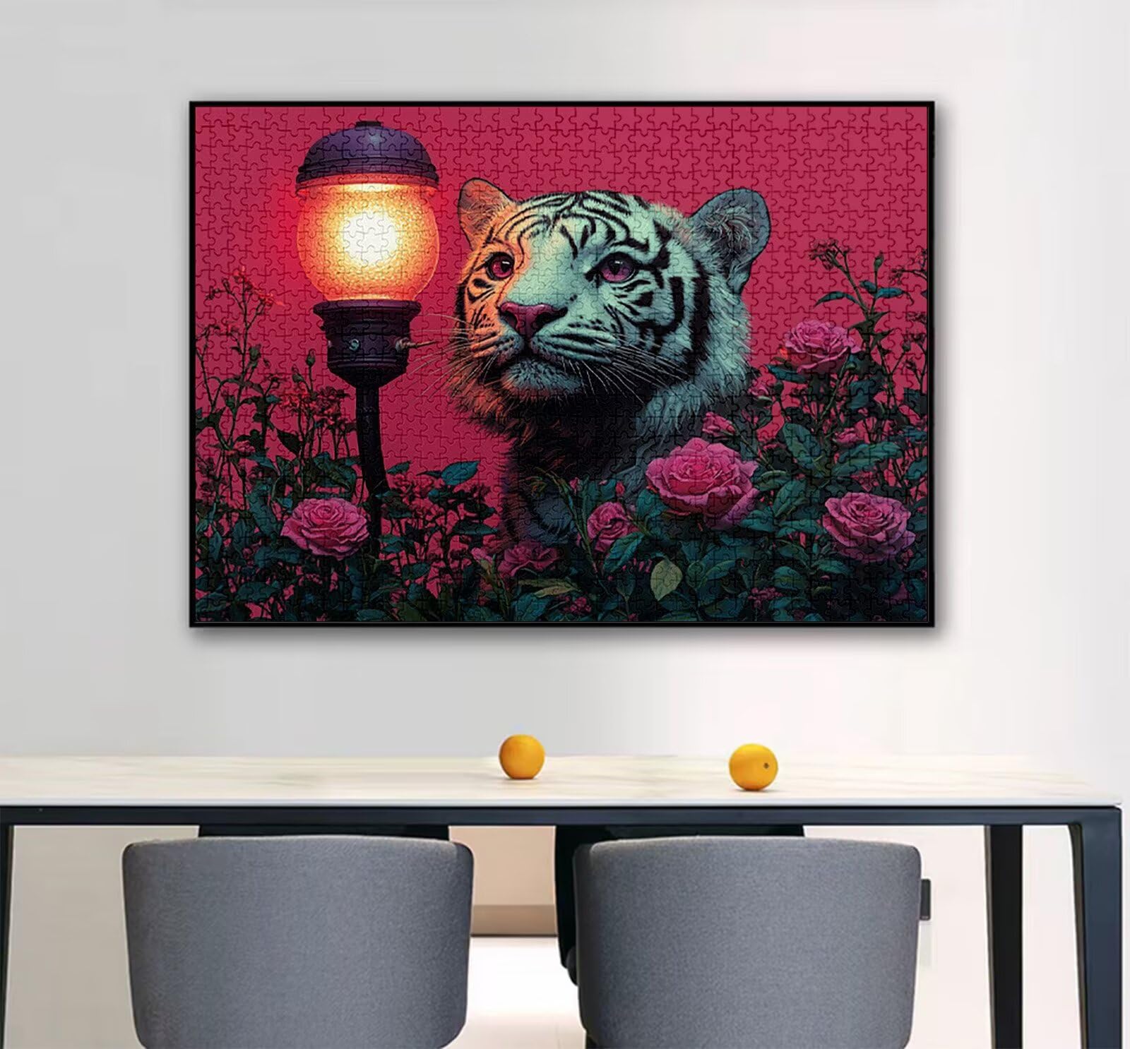 Tygrys Puzzle 1000 sztuk dla dorosłych, Puzzle Kwiat Wzór Projekt, Jigsaw Dorosły, 5D DIY Rzemiosło Rodzina Zajęcia z Pakowaniem Pudełka, Dekoracja ścienna do domu, Prezent Kobiety, 75x50cm, Model402