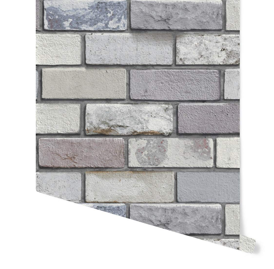 Arthouse Brick Effect Wallpaper Grey