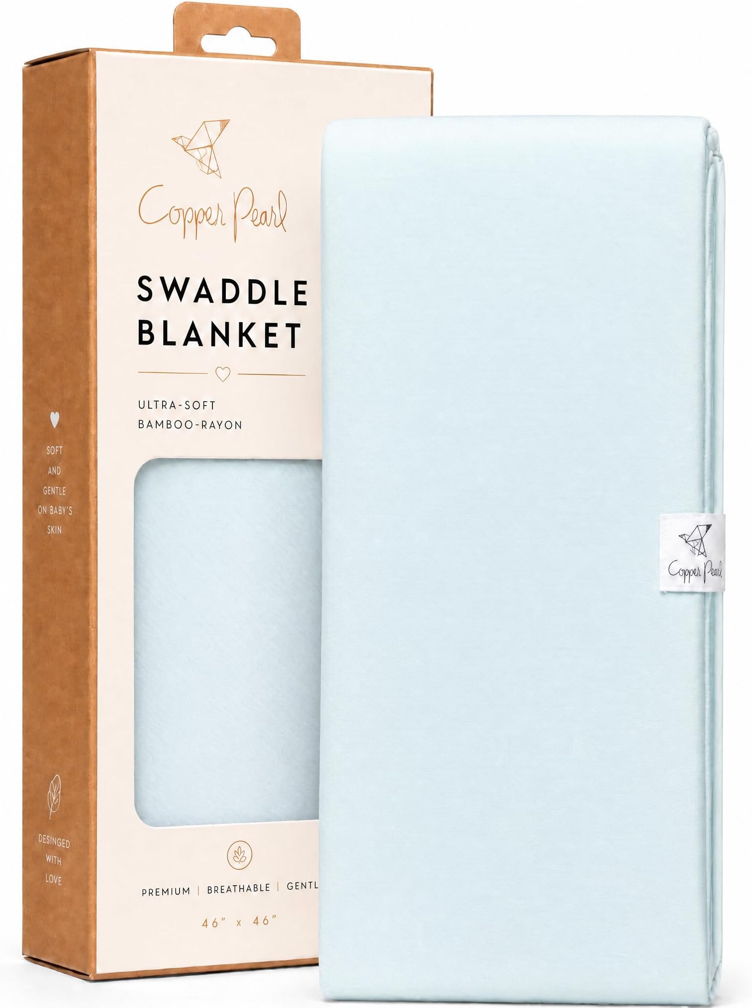 Copper Pearl Swaddle Blankets for Newborns | Soft Stretchy Receiving Blankets for Boys and Girls | Large 46 x 46 Inch Baby Blankets | Lightweight and Breathable Swaddles | Air