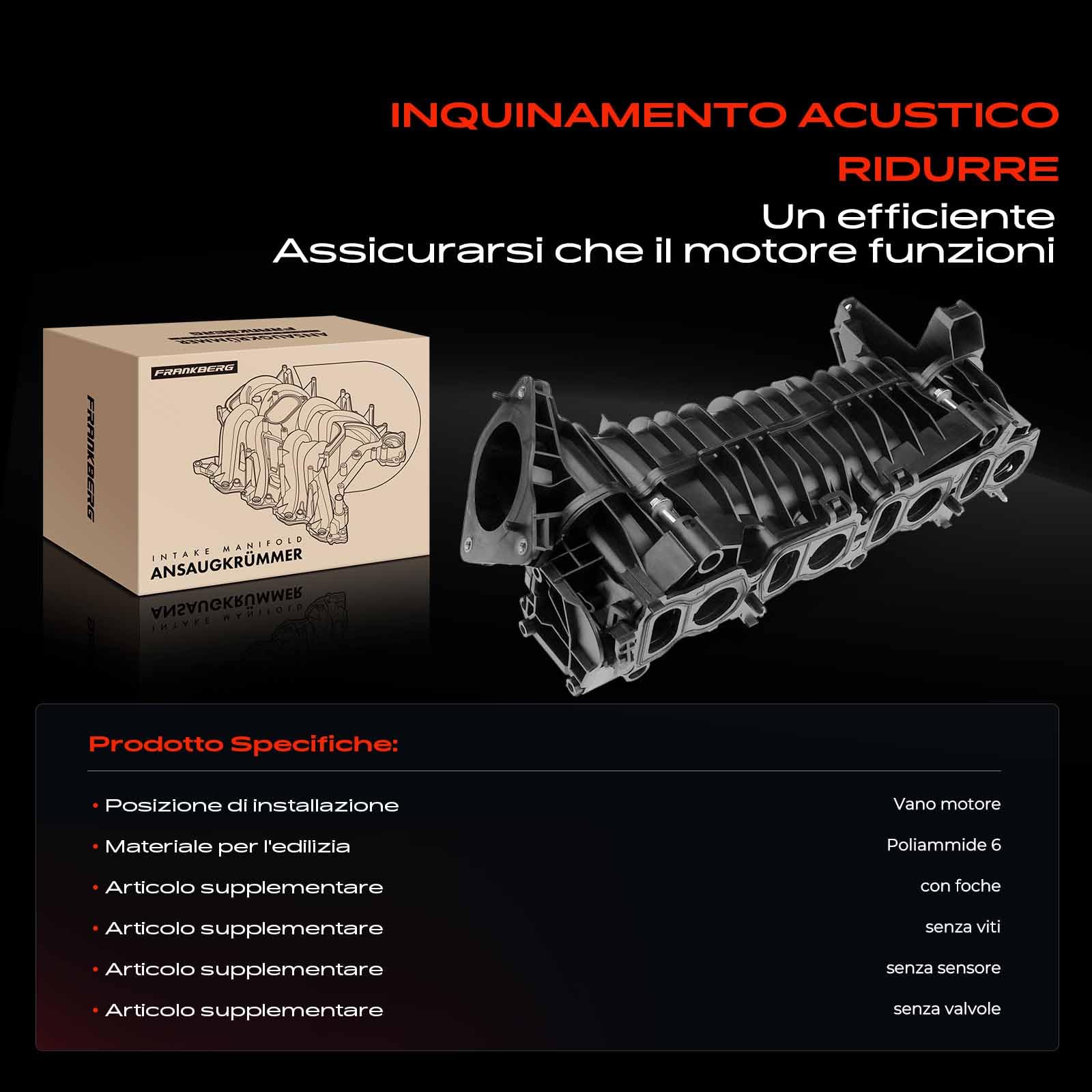 Frankberg Collettore di aspirazione con guarnizione 11618506406 | Compatibile con: Serie 3 F30 F80, Serie 3 Touring F31, Serie 1 F20, Serie 1 F21, Serie 3 E90, Serie 3 F30 F35 F80