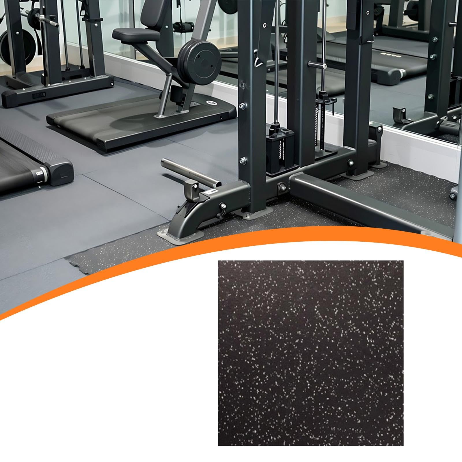 Tappetino per Attrezzi da Palestra Anti-Vibrazione in Gomma Alta Densità 50x50x1,5 cm Fonoassorbente Antiscivolo per Attrezzature Fitness