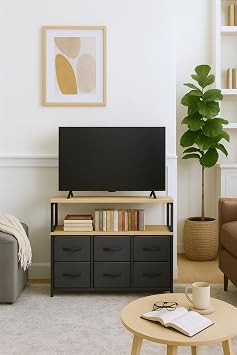 2 Raflı 6 Çekmeceli Tv Sehpası Deri Çekmeceli Tv Ünitesi Kitaplıklı Tv sehpası antrasit