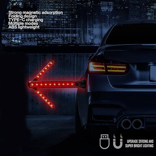 Miniatura 4 de ABS LED seguridad vial impermeable tráfico seguridad bastón con USB recargable y base magnética para advertencia vial