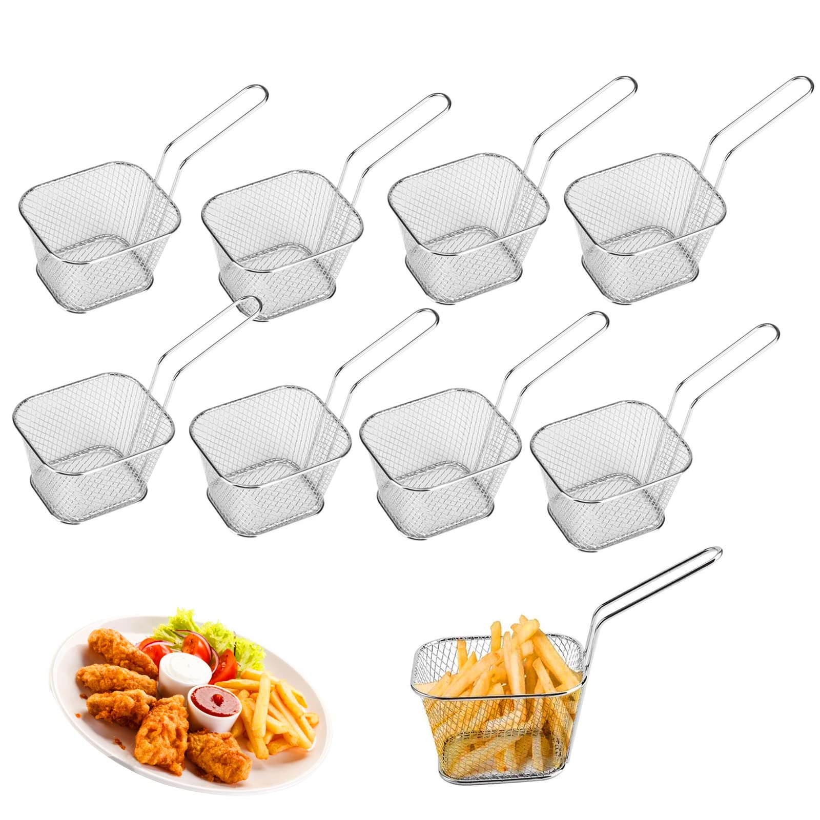 Buy Fries Potato Baskets 10pcs Chip Serving Frying Baskets, Mini Chip