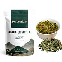 Vista 14 de ZenVerdant Té verde Sencha orgánico USDA, 12 onzas Hoja suelta bien infundida de dragón Rico en antioxidantes