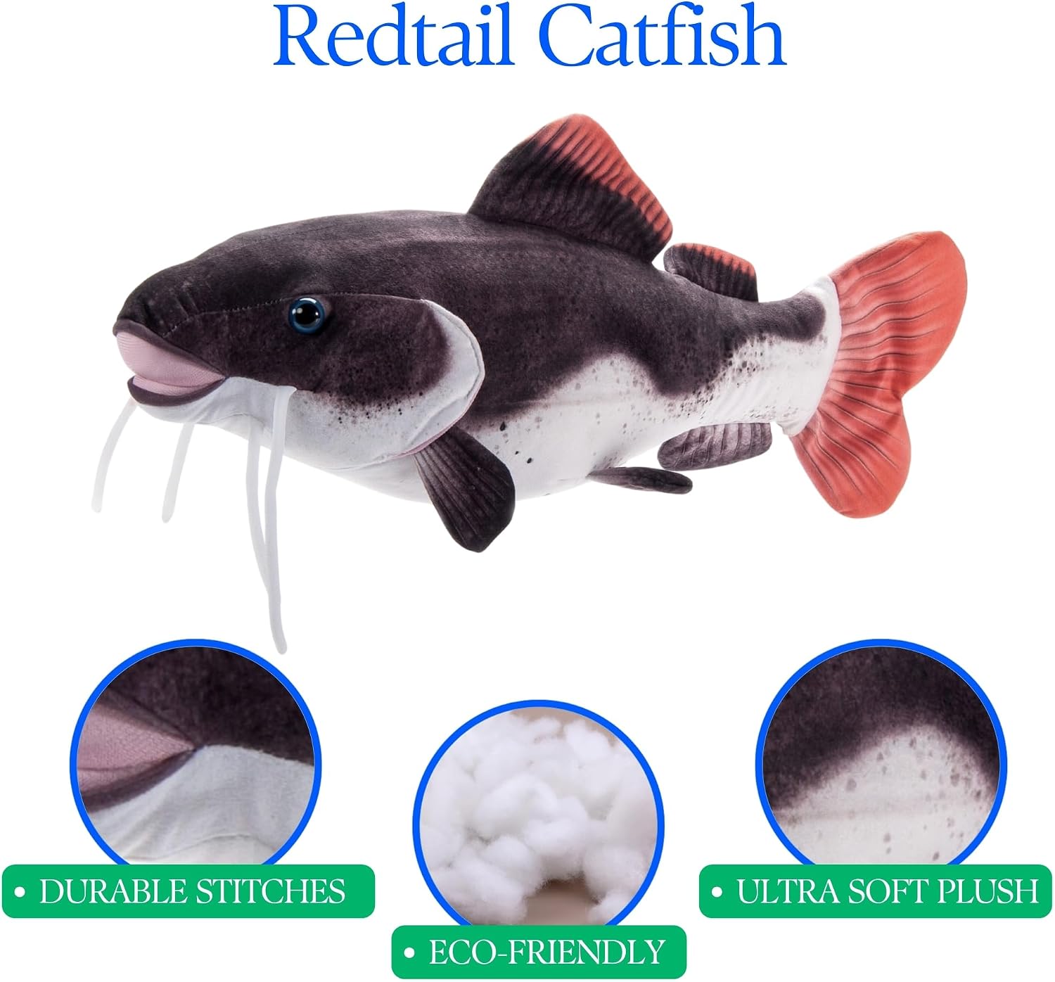 The Petting Zoo Redtail Catfish Stuffed Animal Plushie, Gifts for Kids, Wild Onez Sealife River Fish Animals, Purple Redtail Catfish Plush Toy 20 Inches