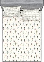 Vista 241 de Lunarable Grey Fitted Sheet & Pillow Sham Set, Pattern with Random Footprints Paw Traces Pet Legs Friendly Cats and Dogs, Decorative Printed 3 Piece