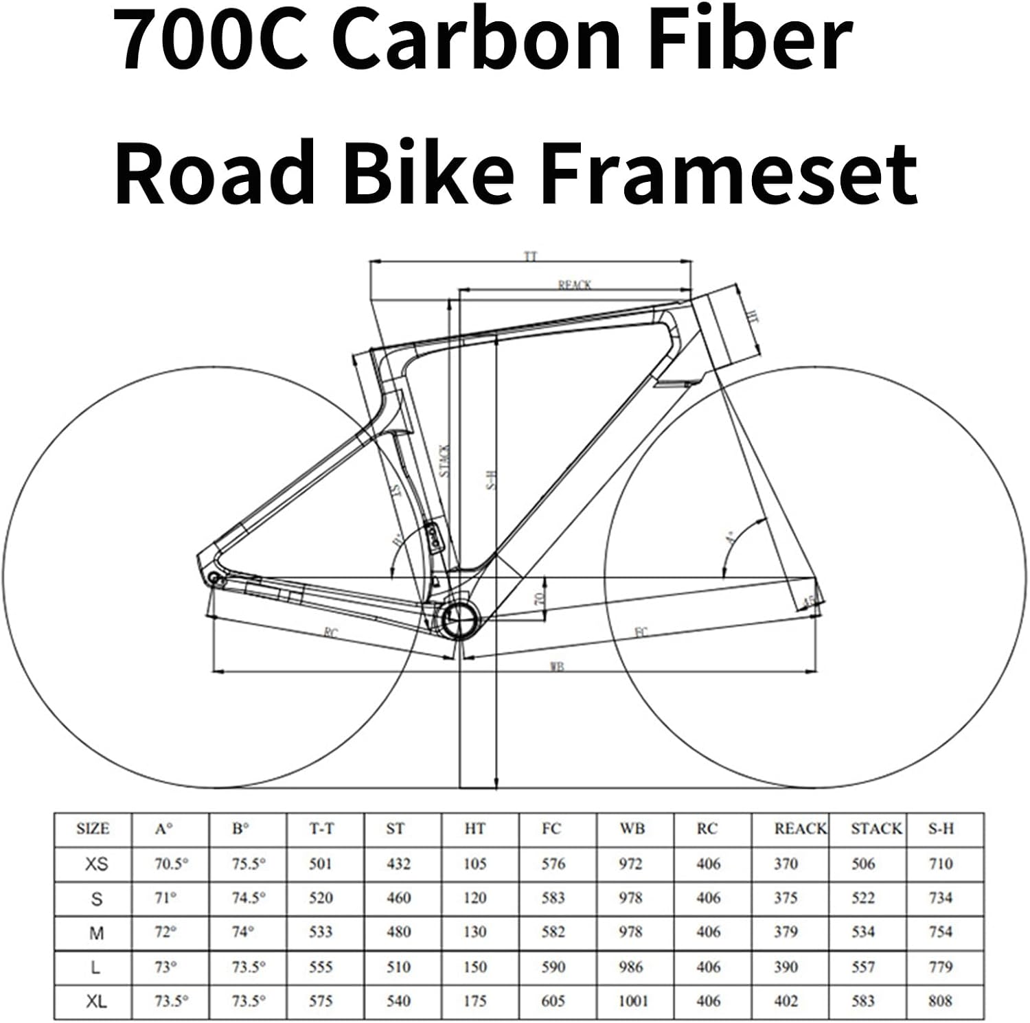 Carbon Fiber Road Bike Frameset 700C 43cm 46cm 48cm 51cm 54cm Wind Racing Frame Disc Brake Thru Axle Frame Internal Routing