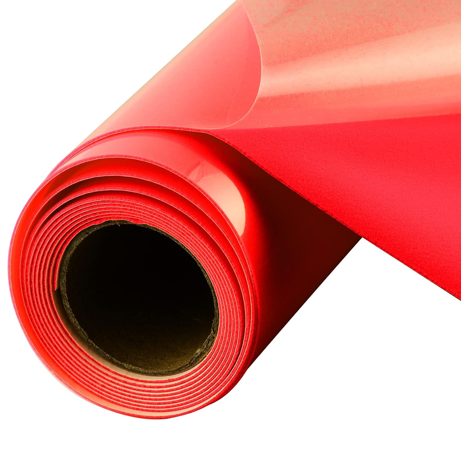 Flocked Heat Transfer Vinyl Flocked HTV Vinyl roll: 10inch x 4feet Iron on for DIY Garment (Red)