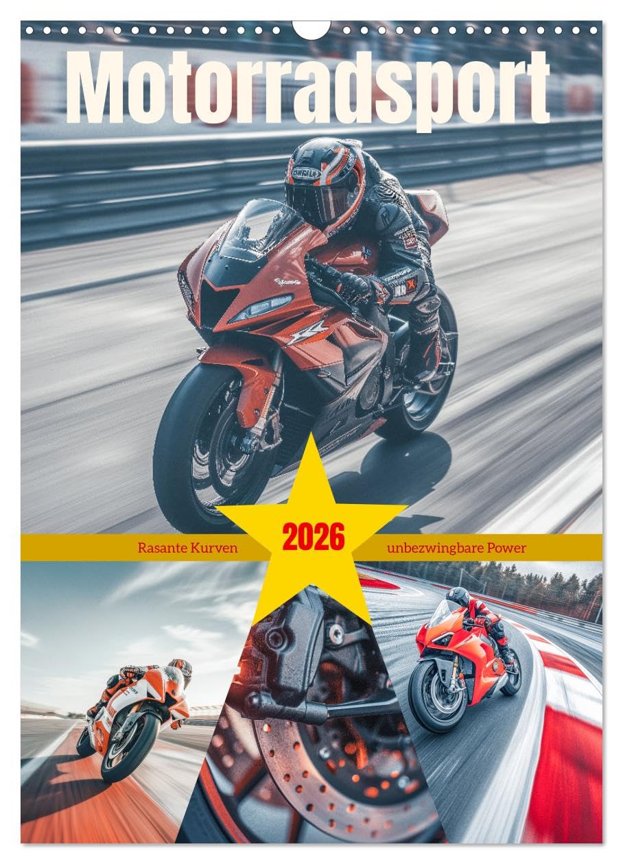 Motorcycling UK-Version (Wall Calendar 2026 DIN A3 Portrait), CALVENDO 12 Month Wall Calendar — image 1