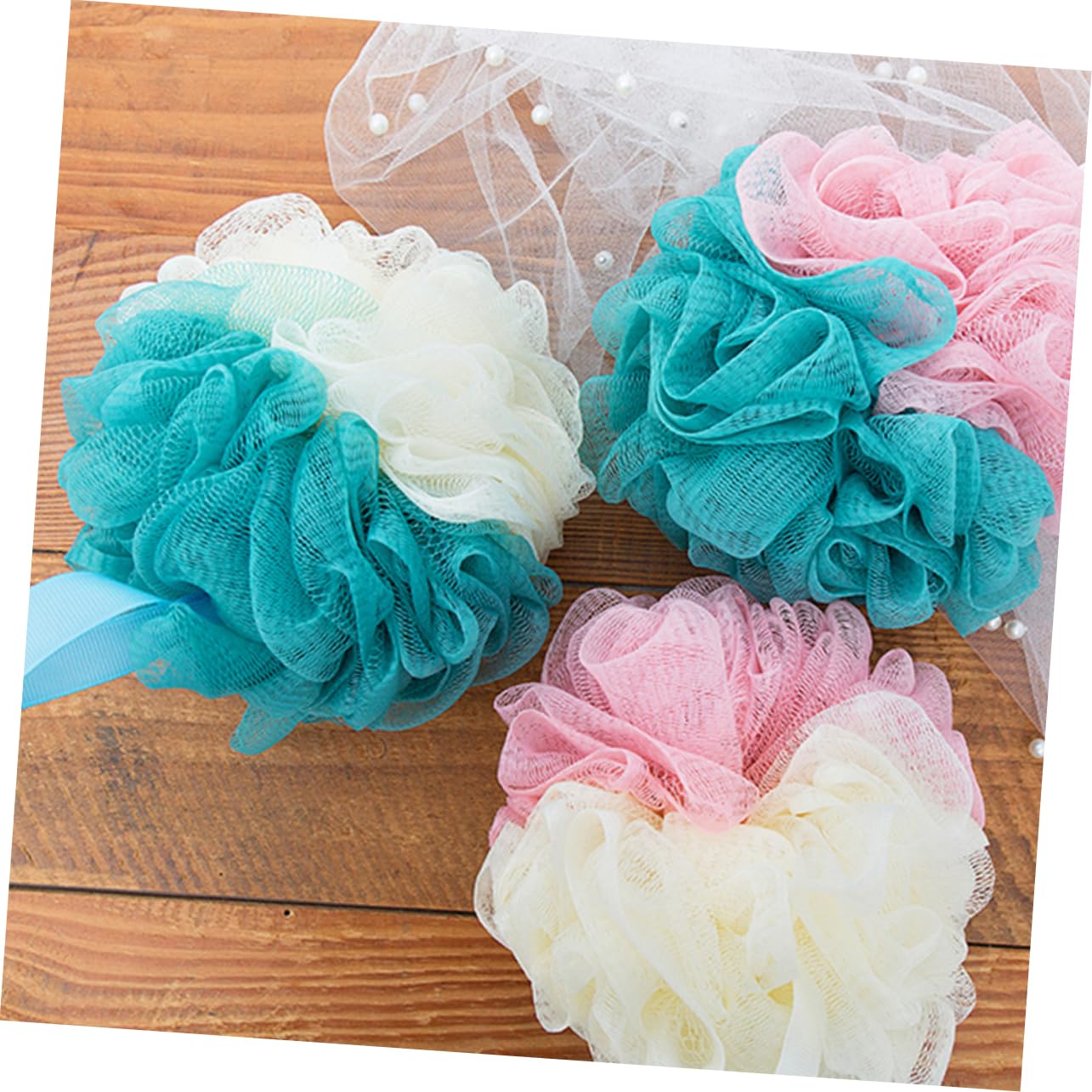 FRCOLOR 6 Piezas Puf De Baño Depurador De Baño Para El Cuerpo Depurador De Cuerpo Esponja De Baño Exfoliante Esponjas De Lufa De Baño Esponjas Naturales Baño Suave Escarchado Flor De Baño