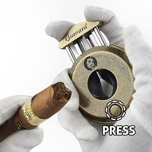 Miniatura 6 de Juego de cortador de puros y encendedor de cigarros, hoja de afilado grabada, encendedor de guillotina de puros, con soporte, resistente al viento,