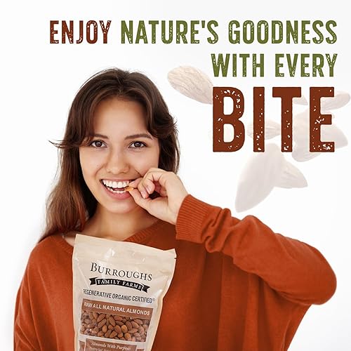 Miniatura 9 de Burroughs Family Farms Almendras orgánicas regenerativas totalmente naturales, sin gluten, sin OMG, almendras paleo cetogénicas, delicias sin culpa
