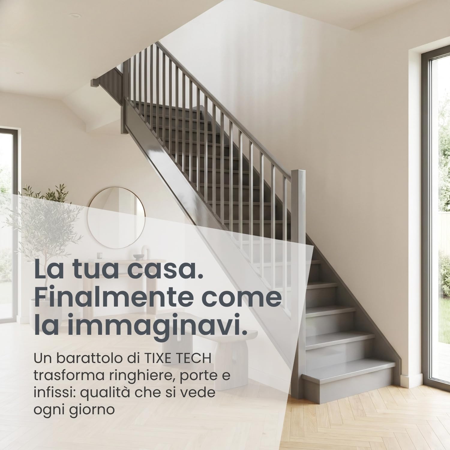 TIXE Smalto all'Acqua per Legno e Ferro TIXETECH | Bianco Opaco 2.5Lt | Smalto all'Acqua Finitura Resistente per Legno e Ferro ad Alta Copertura | Made in Italy