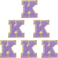 Vista 102 de 6 piezas de parches de letras de chenilla autoadhesivas, parches de letras preppy de 2 pulgadas para bolsos, ropa y sombreros, grandes pegatinas