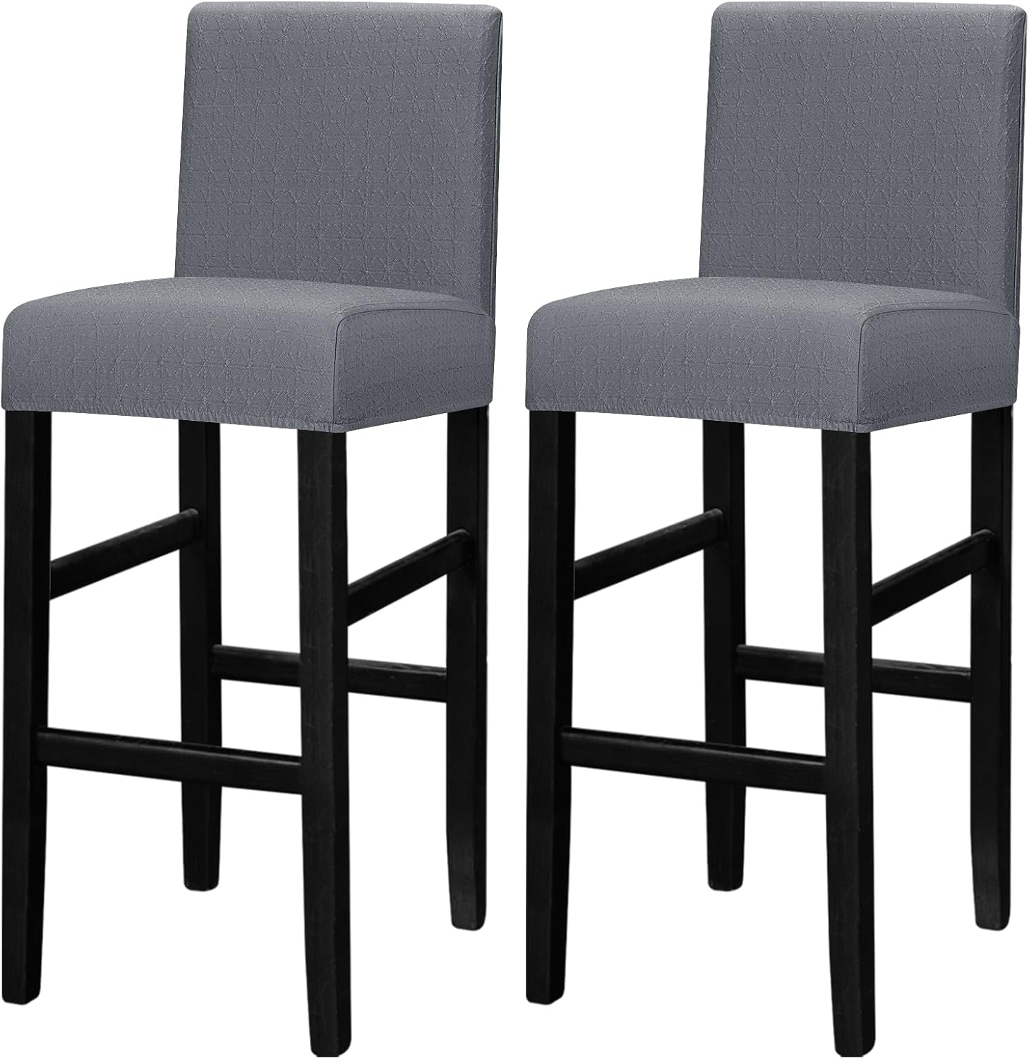 Lellen Reusable Pub Counter Stool Chair Covers Slipcover Stretch Removable Washable Dining Room Chair Covers Bar Stool Covers Bar Chair Covers Barstool Slipcover Set of 2（Lightgrey）
