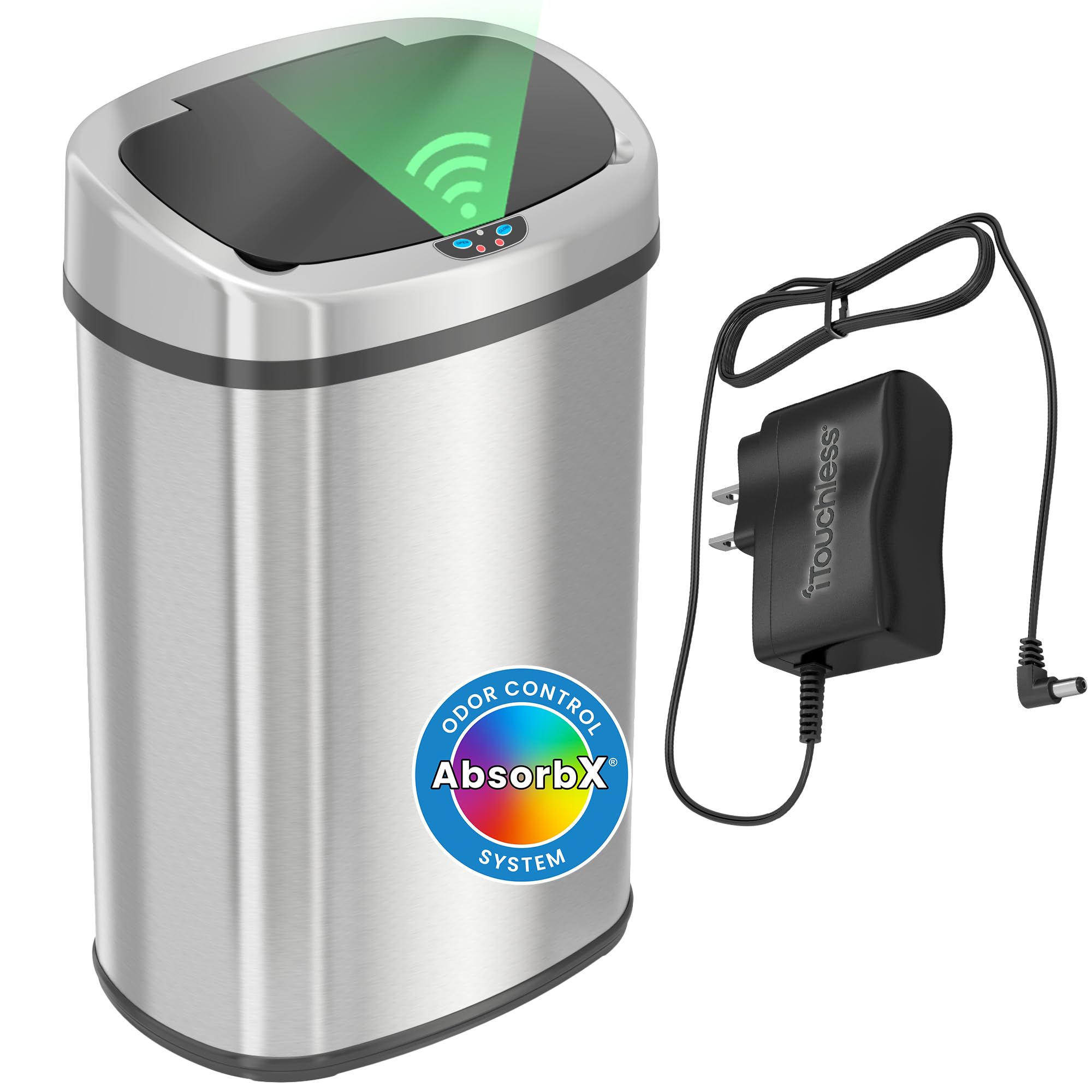 iTouchless 13 Gallon Oval Sensor Trash Can